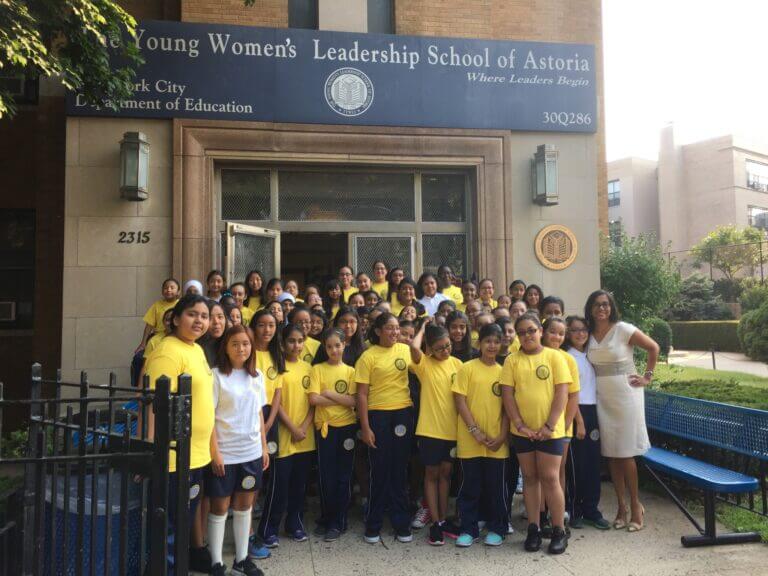 Incoming sixth graders of The Young Women’s Leadership School of Astoria. (Photo courtesy of TYWLS)