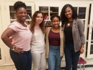Jahleese with her TYWLS classmates and alumnae at a college awareness event. 