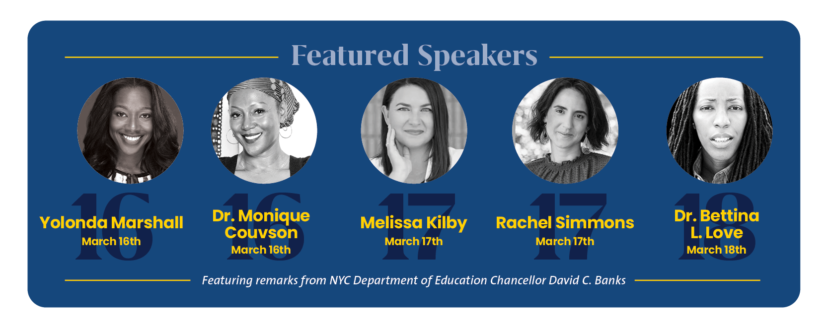 WGENC Featured Speakers: Dr. Monique Couvson, Melissa Kilby, Dr. Bettina Love, and Yolonda Marshall