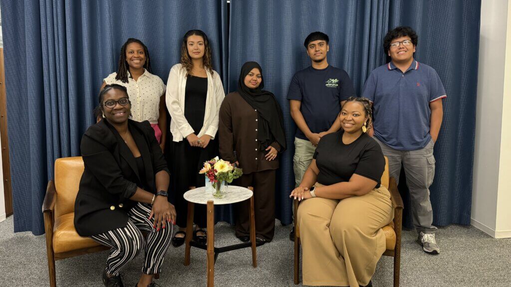 College Persistence Team with new Peer Leaders gather for photo