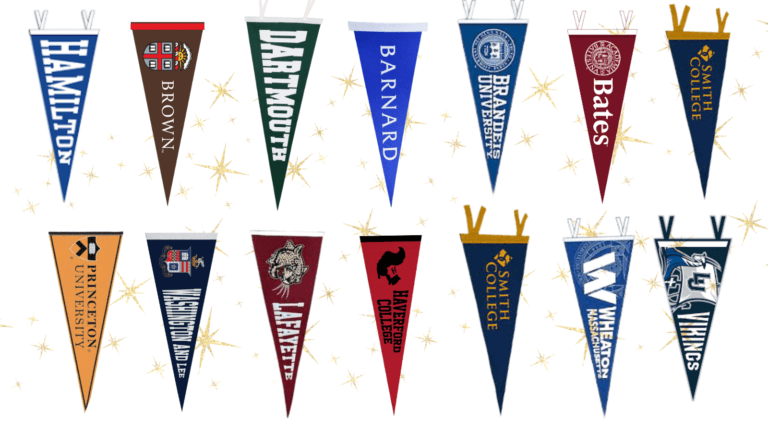 College pennants of QuestBridge and Posse Scholar partner schools